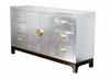 Antiqued Silver Art Deco Buffet Sideboard Server