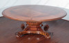 85" Round Inlaid Pedestal Dining or Conference Table