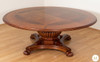 85" Round Inlaid Pedestal Dining or Conference Table