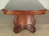 Burl Inlay Double Pedestal Dining Table w/ Leaf Extensions