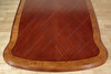 Burl Inlay Double Pedestal Dining Table w/ Leaf Extensions