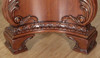 Burl Inlay Double Pedestal Dining Table w/ Leaf Extensions