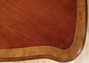 Burl Inlay Double Pedestal Dining Table w/ Leaf Extensions