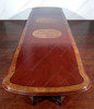 14ft Burl Mahogany Inlay Formal Executive Conference Table