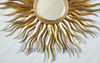 Gold Wall Hanging Carved Sun Blast Frame Round Mirror
