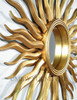 Gold Wall Hanging Carved Sun Blast Frame Round Mirror