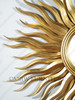 Gold Wall Hanging Carved Sun Blast Frame Round Mirror