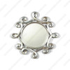 Mahogany Silver Wall Hanging Scroll Frame Round Mirror - MBWJMR073-S