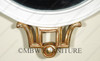 Solid Mahogany Swedish Style White / Gold Oval Wall Hanging Mirror