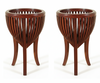Mahogany Pot Holder Plant Stand / Wine Cooler Pair (2)