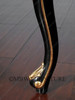 Solid Mahogany Black / Gold Italian Leather Occasional Accent Chair