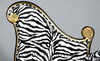 Gold Finish French Zebra Occasional Arm Chair