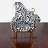 Gold Finish French Zebra Occasional Arm Chair
