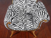 Gold Finish French Zebra Occasional Arm Chair