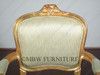 Gold French Style Occasional Accent Chair w/ light green fabric