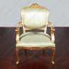Gold French Style Occasional Accent Chair w/ light green fabric