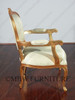 Gold French Style Occasional Accent Chair w/ light green fabric