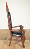Gothic Black Leather Lion Throne Arm Chair