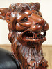 Gothic Black Leather Lion Throne Arm Chair
