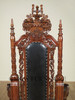 Gothic Black Leather Lion Throne Arm Chair