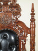 Gothic Black Leather Lion Throne Arm Chair