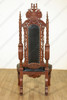 Heavily Carved Lion King Chair w/ Black Leather