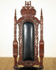 Heavily Carved Lion King Chair w/ Black Leather