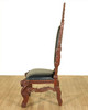 Heavily Carved Lion King Chair w/ Black Leather