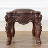 Mahogany Gothic Lion Stool
