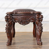 Mahogany Gothic Lion Stool
