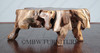 Heavy Rustic Teak Root Coffee Table w/ Glass Top