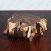 Heavy Rustic Teak Root Coffee Table w/ Glass Top