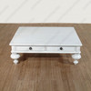 Antiqued White Shabby Cottage Low Coffee Table
