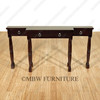 6Ft Wide Solid Mahogany Espresso Console Wall Table w/ Mirror