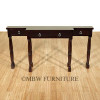 6ft Solid Mahogany Espresso Console Wall Table w/ Mirror