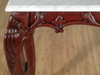 Cherry Chippendale Marble Top Console Table