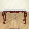 Cherry Chippendale Marble Top Console Table