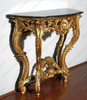 Antiqued Gold Ornate Occasional Wall Console Table