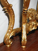 Solid Mahogany Antiqued Gold Ornate Occasional Wall Console Table