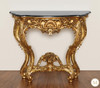 Antiqued Gold Ornate Occasional Wall Console Table