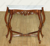 Solid Mahogany Marble Top Italian Baroque Console Table