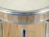 Distressed Silver Neoclassical Mirrored Round End Side Table