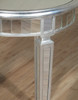 Distressed Silver Neoclassical Mirrored Round End Side Table