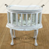 Solid Mahogany Distressed White Victorian Kidney Dumbwaiter Table
