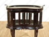 Solid Mahogany Espresso Victorian Kidney Dumbwaiter Table w /Tray