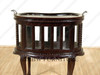 Solid Mahogany Espresso Victorian Kidney Dumbwaiter Table w /Tray