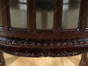 Solid Mahogany Espresso Victorian Kidney Dumbwaiter Table w /Tray