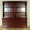 Large Solid Mahogany Open Bookcase Bookshelf w/ Drawers