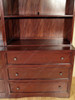 Large Solid Mahogany Open Bookcase Bookshelf w/ Drawers