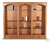 Mahogany Triple Arched Bookcase with Drawers